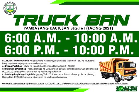 balagtas truck ban hours